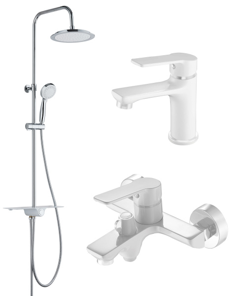 Набор с душевой системой и смесителями д/рак и д/ван ESKO  арт.SI3in1