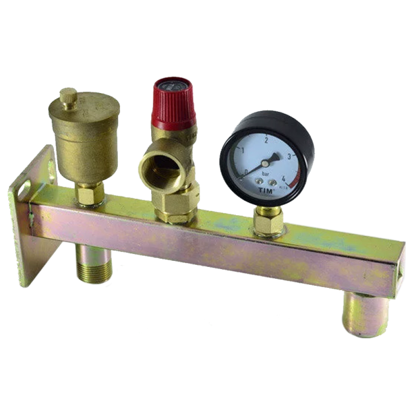 Группа безопасности с креплением настенным TIM JH1021-3, для гидробака, 3 bar