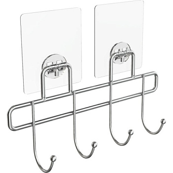 Полка с 4 крючками Kleber Lite KLE-LT004 на силиконовом креплении