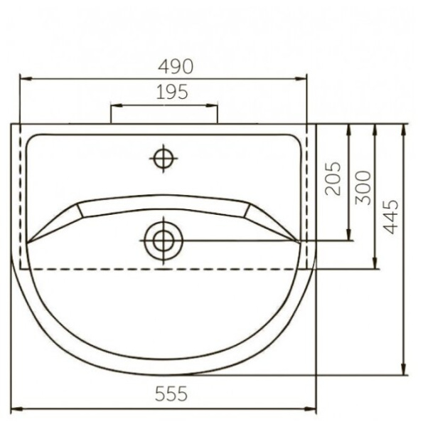 Умывальник ROSA Уют 550  мебельный белый — купить накладные раковины в Кургане, цены в интернет-магазине «АкваТехника»