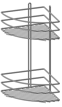 Полка угловая Proffero 2 яруса гальваника овал хром П23020