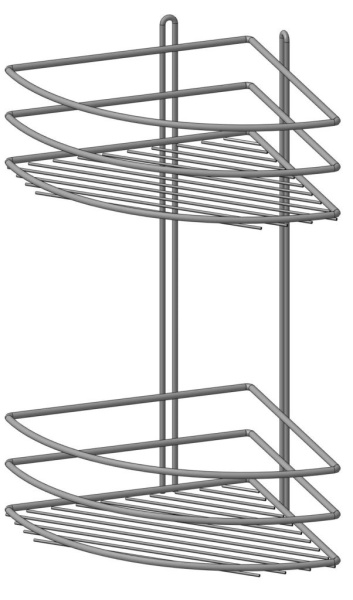 Полка угловая Proffero 2 яруса гальваника овал хром П23020