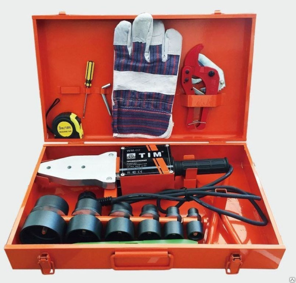 Аппарат для сварки пластиковых труб (1,5 кВт, насадки 20-63 мм) TIM WM-02
