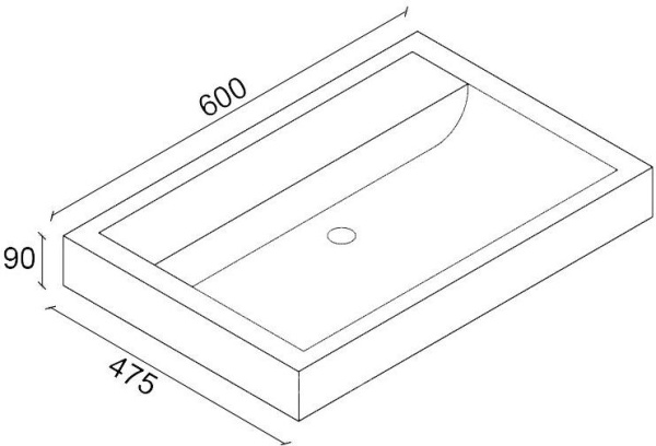 Умывальник  Дрея-60   белый — купить накладные раковины в Кургане, цены в интернет-магазине «АкваТехника»