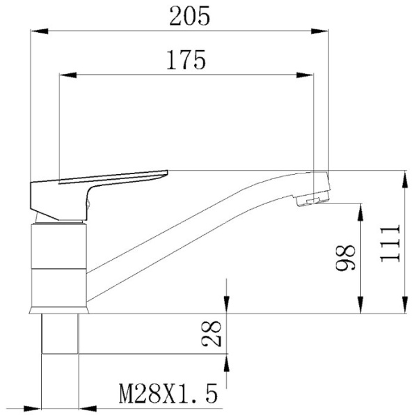 Смеситель для кухни РМС  SL131-004F-15  врезной, однорычажн. хром — купить смеситель для кухни в Кургане, цены в интернет-магазине «АкваТехника»