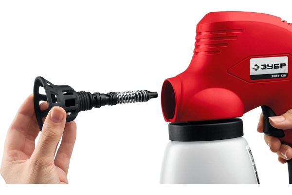 Краскопульт электрический, ЗУБР ЗКПЭ-120, краскоперенос 300 мл/мин., вязкость 60 DIN, 0,8л, 120Вт — купить в Кургане, цены в интернет-магазине «АкваТехника»