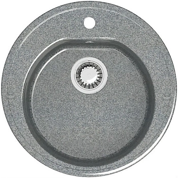Мойка врезная BERGG Z3Q8 круглая Черая тёмно-серый/глянец, 510*510*191 