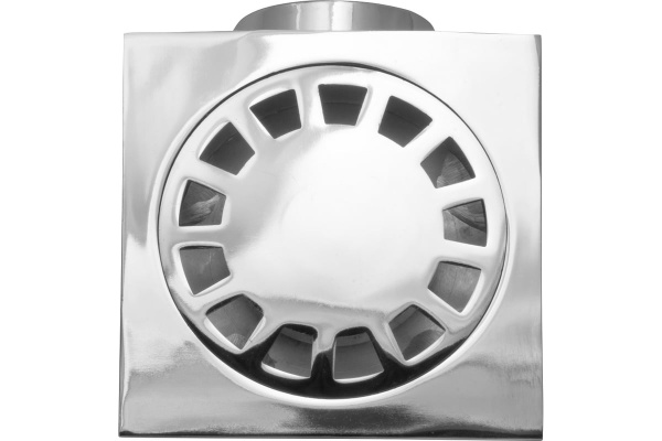 Трап мет. угловой 10 х 10 см (диам. 50 мм, хром) гидрозатвор, MP-У ИС.110003 — купить сантехнику в Кургане, цены в интернет-магазине «АкваТехника»