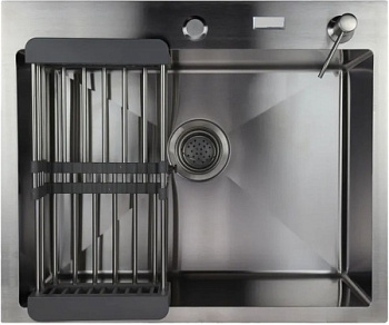 Мойка врезная    AGATA C6050-AR Сатин 600*500 сифон,коландер,дозатор