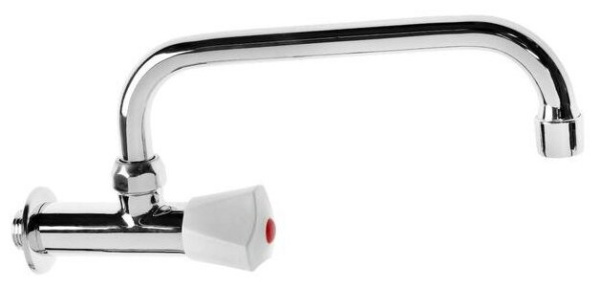 Кран Моно ЦС КрН-11/4 Белый пласт. маховик П- обр. излив. СМ510005