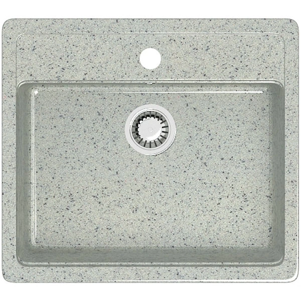 Мойка врезная BERGG Z9Q10 прямоугольная Джеки светло-серый/глянец 570*505*200мм 
