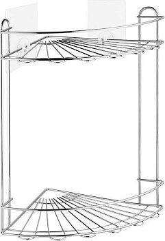 Полка угловая двухярусная Kleber Lite KLE-LT009 на силиконовом креплении