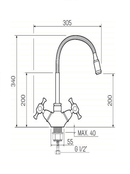 Смеситель для кухни РМС  SL92W-279F  врезной, двухвентильный, хром — купить смеситель для кухни в Кургане, цены в интернет-магазине «АкваТехника»