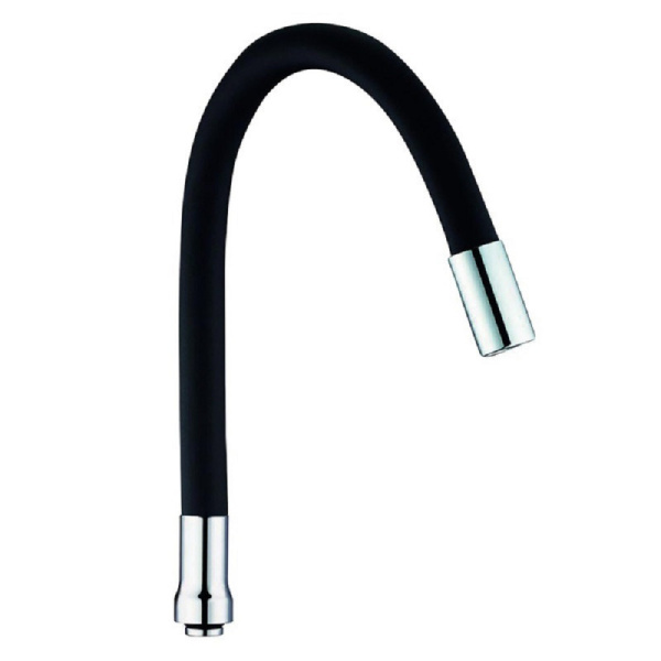 Гусак для кухни силиконовый гибкий,черный 50см