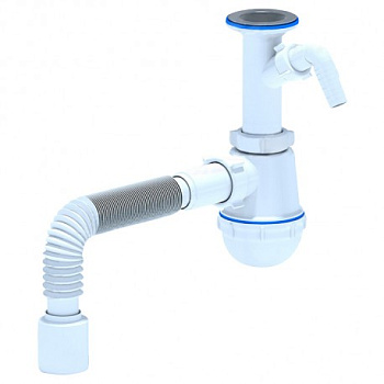 Сифон для раковины АНИ ПЛАСТ С0310 1/2х40 с гофрой и отводом 