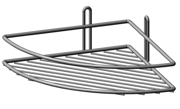 Полка угловая 1 яруса овал "Классик" Хром 200х200хх70 П0001959