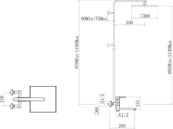 Душевая система FASHUN  A2415  излив: переключ.потока хром — купить сантехнику в Кургане, цены в интернет-магазине «АкваТехника»