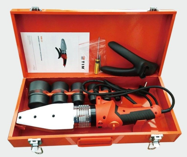 Аппарат для сварки пластиковых труб (2,0 кВт, насадки 20,25,32,40,50,63 мм) TIM WM-22