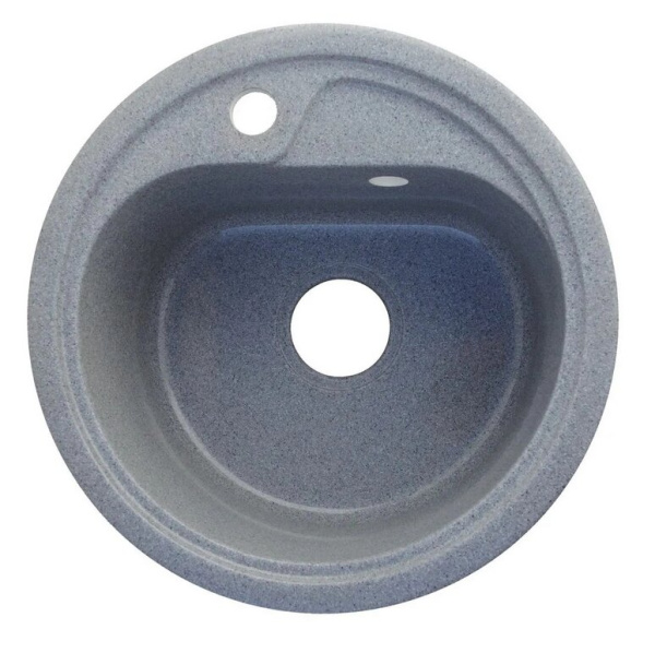 Мойка врезная    AGATA AG1C3 серая(310) 450*190 кварцевая круглая глянцевая