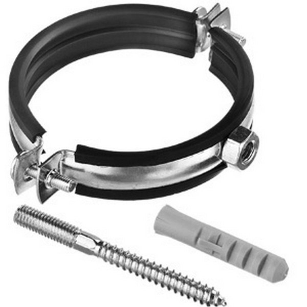 Крепление трубы  4 1/2" с резинкой и шпилькой М8 (120-130 мм) 