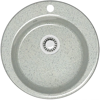 Мойка врезная BERGG Z30Q10 круглая Виктори светло-серый/глянец 475*475*180 