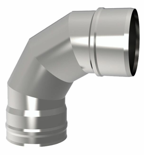 Отвод УМК 90° 150мм 1,0мм нержавеющая сталь  