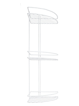 Полка угловая 3 яруса трапеция высокий борт Белый 200х200х660  П0002018