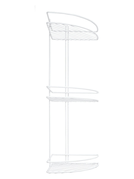 Полка угловая 3 яруса трапеция высокий борт Белый 200х200х660  П0002018