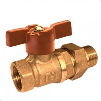 Кран шаровой латунь аналог БОЛОГОЕ  3/4", бабочка, вн/нар,  со сгоном