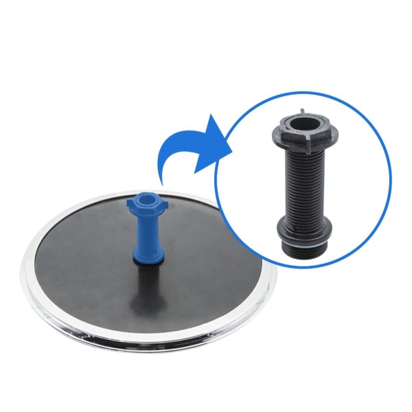 Тропический душ без подсветки 240 мм черный + диффузор с гайкой ERLIT — купить сантехнику в Кургане, цены в интернет-магазине «АкваТехника»