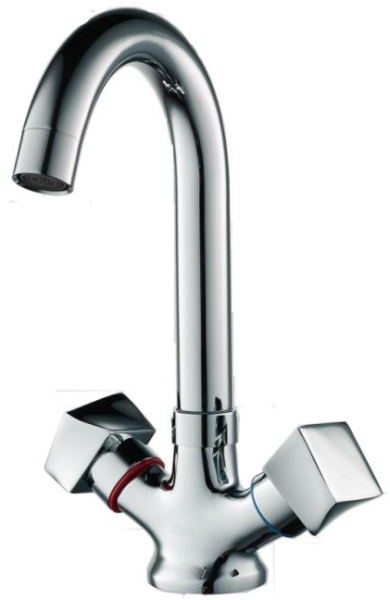 Смеситель для умывальника GROSS AQUA Forma 6015084С-08 6022 врезной, двухвентильный, хром