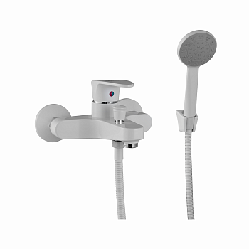 Смеситель для ванны FASHUN PL3205-8   хром, латунь,D= 35мм короткий излив,белый