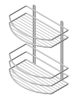 Полка прямая Proffero 2 ярусная овал хром гальваника П23030