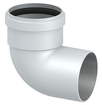 Элемент дымохода колено 90" D80 универс. с раструб Y-012