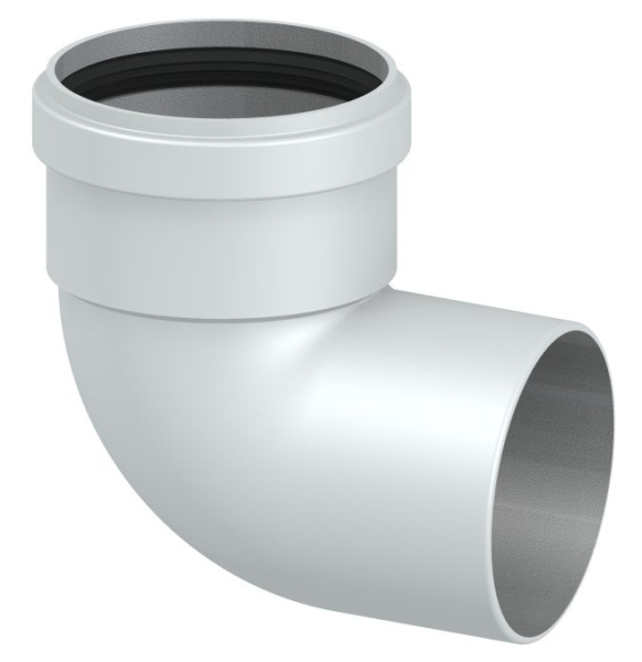 Элемент дымохода колено 90" D80 универс. с раструб Y-012
