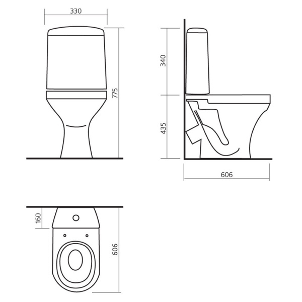 Унитаз компакт SANITA Стандарт Стандарт Белый S1    — купить унитаз в Кургане, цены в интернет-магазине «АкваТехника»
