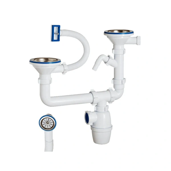 Сифон для раковины ОРИО K- 40093 3 1/2"х40 двойной перелив