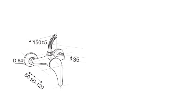 Смеситель душевой однорук.ЦС-СМ 293-2/3 М40  ПП801204 хром — купить смеситель для душа в Кургане, цены в интернет-магазине «АкваТехника»