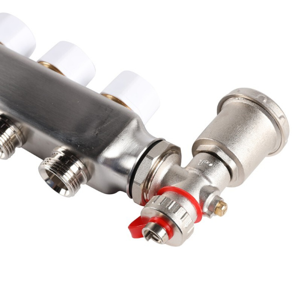 Коллектор из нержавеющей стали ROMMER   1"х3/4"х7 с расходомерами    — купить в Кургане, цены в интернет-магазине «АкваТехника»