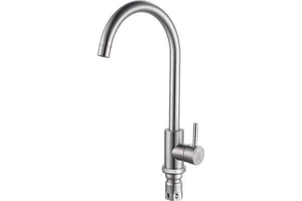 Смеситель для кухни РМС  SUS124PVD-017F  врезной, однорычажн. Нерж. сталь