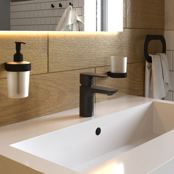 Кольцо GROSS AQUA Space Matt Black для полотенец GA18232MB — купить сантехнику в Кургане, цены в интернет-магазине «АкваТехника»