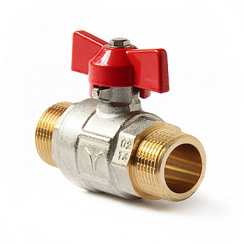 Кран шаровой латунь PRO AQUA  1", бабочка, нар/нар  