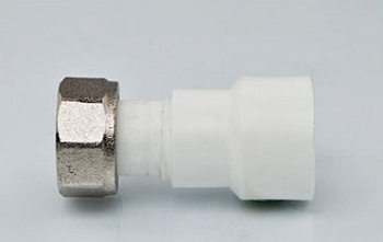 Муфта 20 х 1/2 с накидной гайкой PP-R TEBO (мет. штуцер)