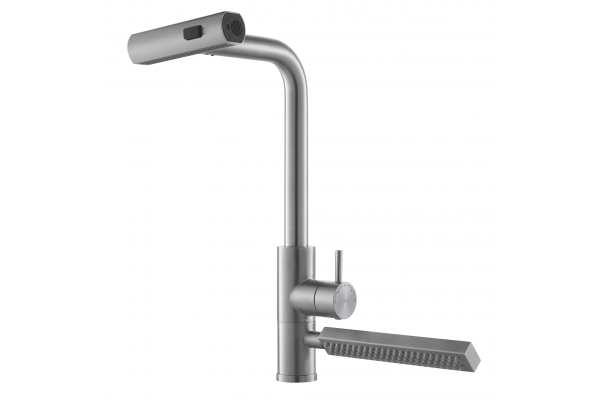 Смеситель для кухни FASHUN  А57131   с вытяжной лейкой,сатин, многопоток.регулир 