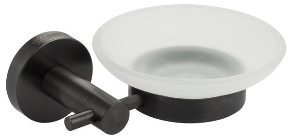 Мыльница GFmark 78004 стеклянная с креплением к стенке графит 