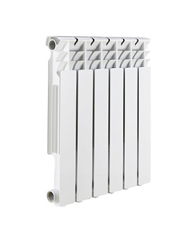 Радиатор Биметаллический AQUAPROM УЦЕНКА, 5 секций, 500мм/80мм, 130Вт, белый